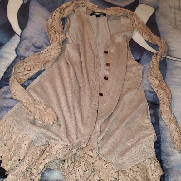 Women's Cardigan with Scarf - Picture 2 of 3